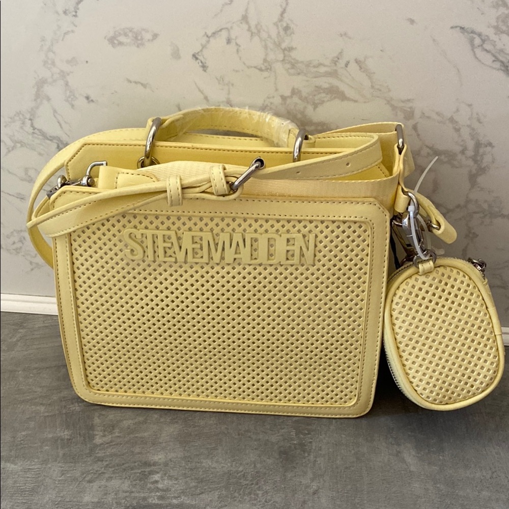 Steve Madden Yellow Textured Crossbody Bag